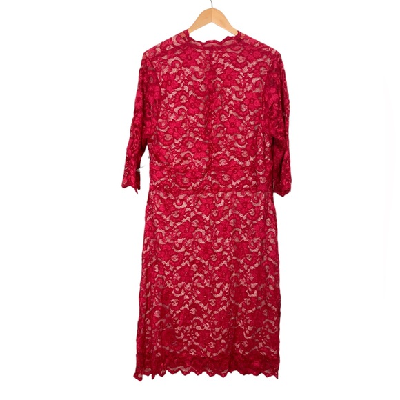 Kiyonna Mademoiselle Lace Cocktail Dress in Pinot Noir Size 18-20 - Picture 7 of 8